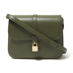 Celine Tabou Shoulder Leather Medium Green Bag
